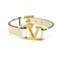 Garavani Leather, Metal & Beige Gold Bracelet in White from Valentino 1