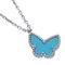 VAN CLEEF & ARPELS Necklace Sweet Alhambra Papillon Women's 750WG Turquoise White Gold Polished 4