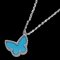 VAN CLEEF & ARPELS Necklace Sweet Alhambra Papillon Women's 750WG Turquoise White Gold Polished 1