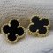 Van Cleef & Arpels Earrings Sweet Alhambra Women's 750Yg Onyx Yellow Gold Polished, Set of 2 9