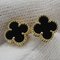 Van Cleef & Arpels Earrings Sweet Alhambra Women's Brand 750Yg Onyx Yellow Gold Vcara44900 Binaural Jewelry Polished, Set of 2 9