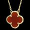 VAN CLEEF & ARPELS Vintage Alhambra VCARD38500 Yellow Gold [18K] Carnelian Men,Women Fashion Pendant Necklace [Gold] 1