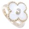 VAN CLEEF & ARPELS Vintage Alhambra Ring 1P Diamant Perlmutt VCARA41100 #51 K18YG Gelbgold 290711 2