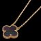 VAN CLEEF & ARPELS Alhambra Black Shell Necklace K18 Pink Gold Women's 1