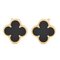Van Cleef & Arpels Alhambra Earrings K18Yg Onyx Vcar4200, Set of 2 2