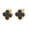 Van Cleef & Arpels Alhambra Earrings K18Yg Onyx Vcar4200, Set of 2 6
