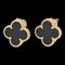 Van Cleef & Arpels Alhambra Earrings K18Yg Onyx Vcar4200, Set of 2 1
