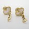 Vintage Alhambra Pierced Earrings Pierced Earrings in Gold & Mother of Pearl from Van Cleef & Arpels, Set of 2 6