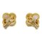 Vintage Alhambra Pierced Earrings Pierced Earrings in Gold & Mother of Pearl from Van Cleef & Arpels, Set of 2 2