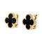 Van Cleef & Arpels Van Cleef Arpels Onyx Vintage Alhambra K18Yg Yellow Gold Earrings, Set of 2 2