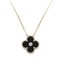 Vintage Alhambra Onyx 1P Diamond Necklace in Rose Gold & Onyx from Van Cleef & Arpels 2