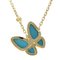 VAN CLEEF & ARPELS De Papillon Necklace K18 Yellow Gold Turquoise Women's 4
