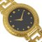 VERSACE Medusa Watch Coin 7008003 Gold Plated Swiss Made Quartz Analog Display Black Dial Men's 4