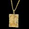 YVES SAINT LAURENT Collana in oro GP YSL strass gioielli in pietra quadrata a catena lunga da donna placcata, Immagine 1