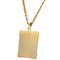 YVES SAINT LAURENT Necklace Gold GP YSL Rhinestone Jewelry Stone Square Long Chain Ladies Plated 3