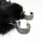 Black Mink, Metal & Leather Earrings from Yves Saint Laurent, Set of 2 3