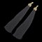 Yves Saint Laurent Saint Laurent Saint Laurent Long Tassel Earrings Gold Black, Set of 2 1