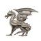Broche de dragón de metal plateado de Hermes, Imagen 2