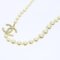 CHANEL Pearl Necklace Metal White Gold Tone CC Auth 56729A 4