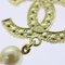 CHANEL Pearl Necklace Metal White Gold Tone CC Auth 56729A 8