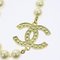 CHANEL Pearl Necklace Metal White Gold Tone CC Auth 56729A 7