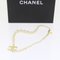 CHANEL Pearl Necklace Metal White Gold Tone CC Auth 56729A 2