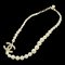CHANEL Pearl Necklace Metal White Gold Tone CC Auth 56729A 1