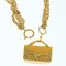 CHANEL Collier chaîne Matelasse en métal doré CC Auth ar11061 7