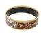HERMES Emaille GM Bangle Bracelet Metal Cloisonn Red Gold Auth ki3953 2