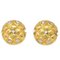 Crystal and Gold Quilted Earrings from Chanel, 1980s, Set of 2 1