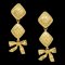 Chanel 1980s Dangle Bow Earrings Clip-On Gold 16816, Set of 2 1