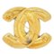 CHANEL 1986-1994 Quilted CC Brooch Gold 1152 81231 2