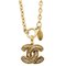 CHANEL 1986-1994 Quilted CC Chain Necklace 3858 ao28406 2