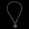CHANEL 1986-1994 Quilted CC Gold Chain Pendant Necklace 3857 AK38293k 1
