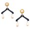 CC Hanger Motif Teardrop Pearl Earrings from Chanel, Set of 2 1
