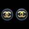 Chanel 1991 Gold & Black 'Cc' Earrings 05035, Set of 2 1