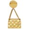 Quilted Bag Motif Brooch Pin in Gold from Chanel 2