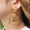 Chanel Birdcage Dangle Earrings Clip-On Gold 93P 64503, Set of 2, Image 2