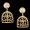 Chanel Birdcage Dangle Earrings Clip-On Gold 93P 64503, Set of 2 1