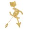 CHANEL 1993 CC And Arrow Brooch Pin Gold 93P 97884 3