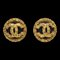 Pendientes Chanel de botón con clip dorado y negro 93P 140310, Juego de 2, Imagen 1