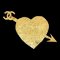 CHANEL 1993 Broche de flecha con forma de corazón de graffiti en oro 52870, Imagen 1