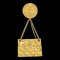 CHANEL 1993 Quilted Bag Brooch Pin Gold 28 AK38339b, Image 1