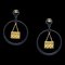 Boucles d'oreilles créoles Clip-On 41832 avec motif de sac Chanel 1994, Set de 2 1