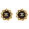 Black & Gold Cc Earrings from Chanel, Set of 2 1