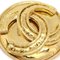 CHANEL 1994 CC Round Brooch Pin Gold Small 01116 2