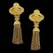 Chanel Fringe Dangle Earrings Clip-On Gold 94A 69670, Set of 2, Image 1