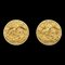Chanel Button Earrings Gold-Plated Clip-On 94A 39033, Set of 2 1