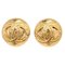 Gold Quilted Cc Round Earrings from Chanel, Set of 2 1