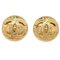 Gold Quilted CC Round Earrings from Chanel, Set of 2 1